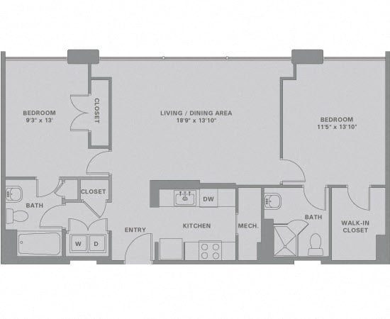 Floorplan for Apartment #01-206, 2 bedroom unit at Halstead Haverhill